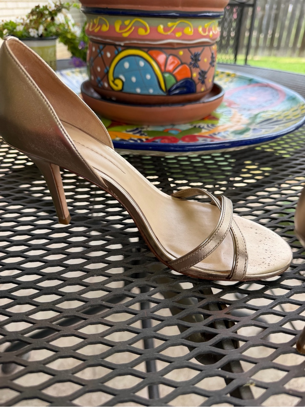 Aerin Metallic Gold D’Orsay Heels - Picture 7 of 9